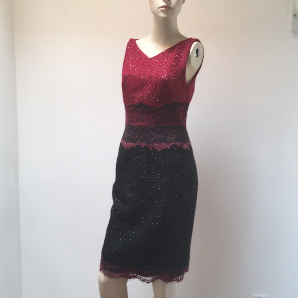 Host pick!🥰Like New❤️Talbot Runhof “Roxie” Tweed/Lace Dress 4